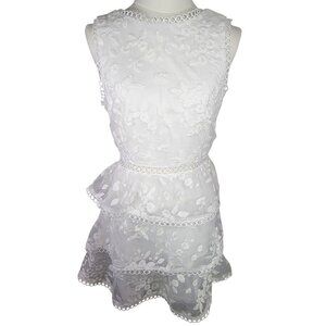 Lulus White Look So Sweet White Embroidered Lace Mini Dress Size S